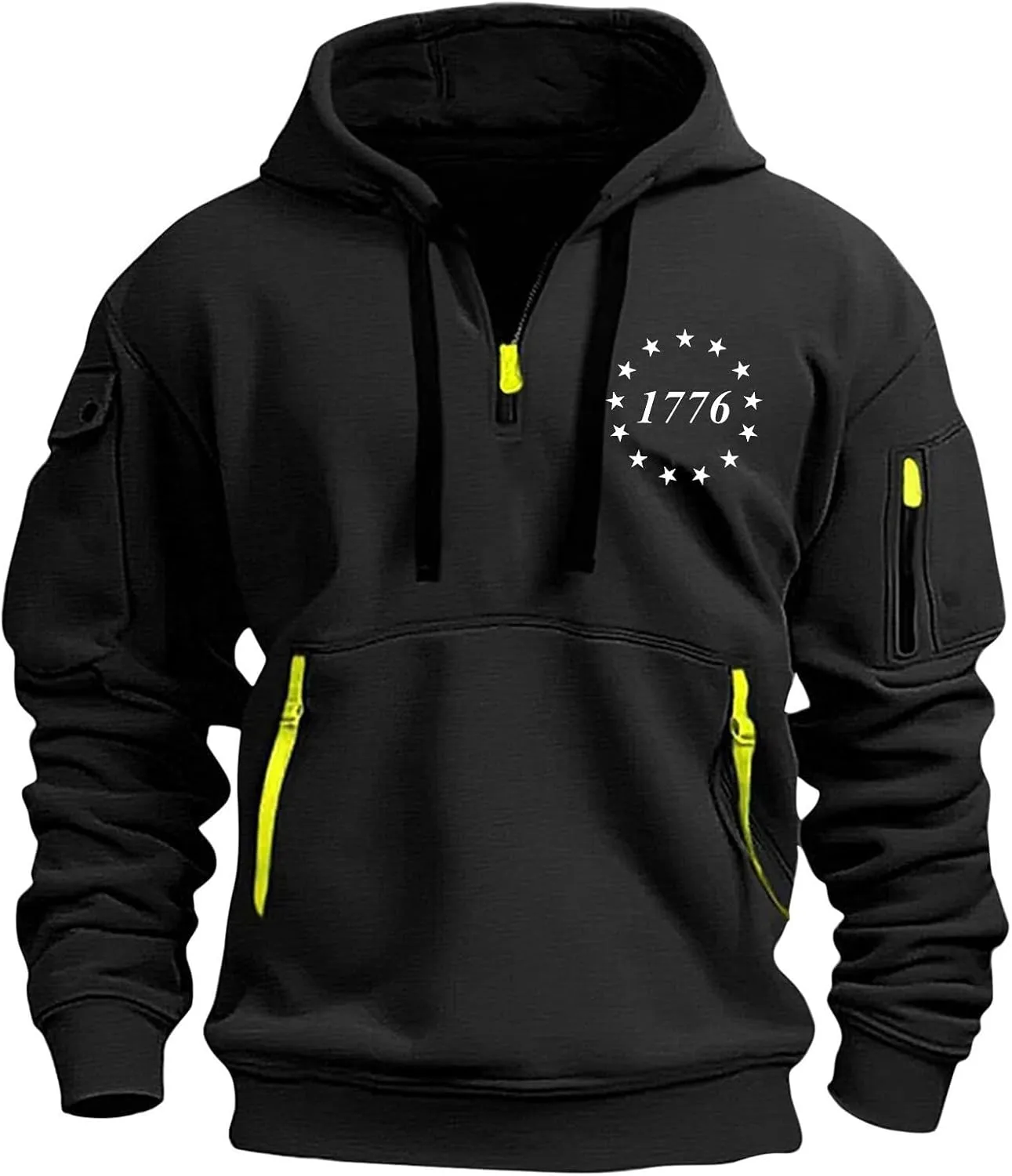 Men's Sweatshirt 1/4 Zip Gym Athletic Soft Drawstring Mens Hoodie Lightweight Basic Sweatshirt with Pockets
