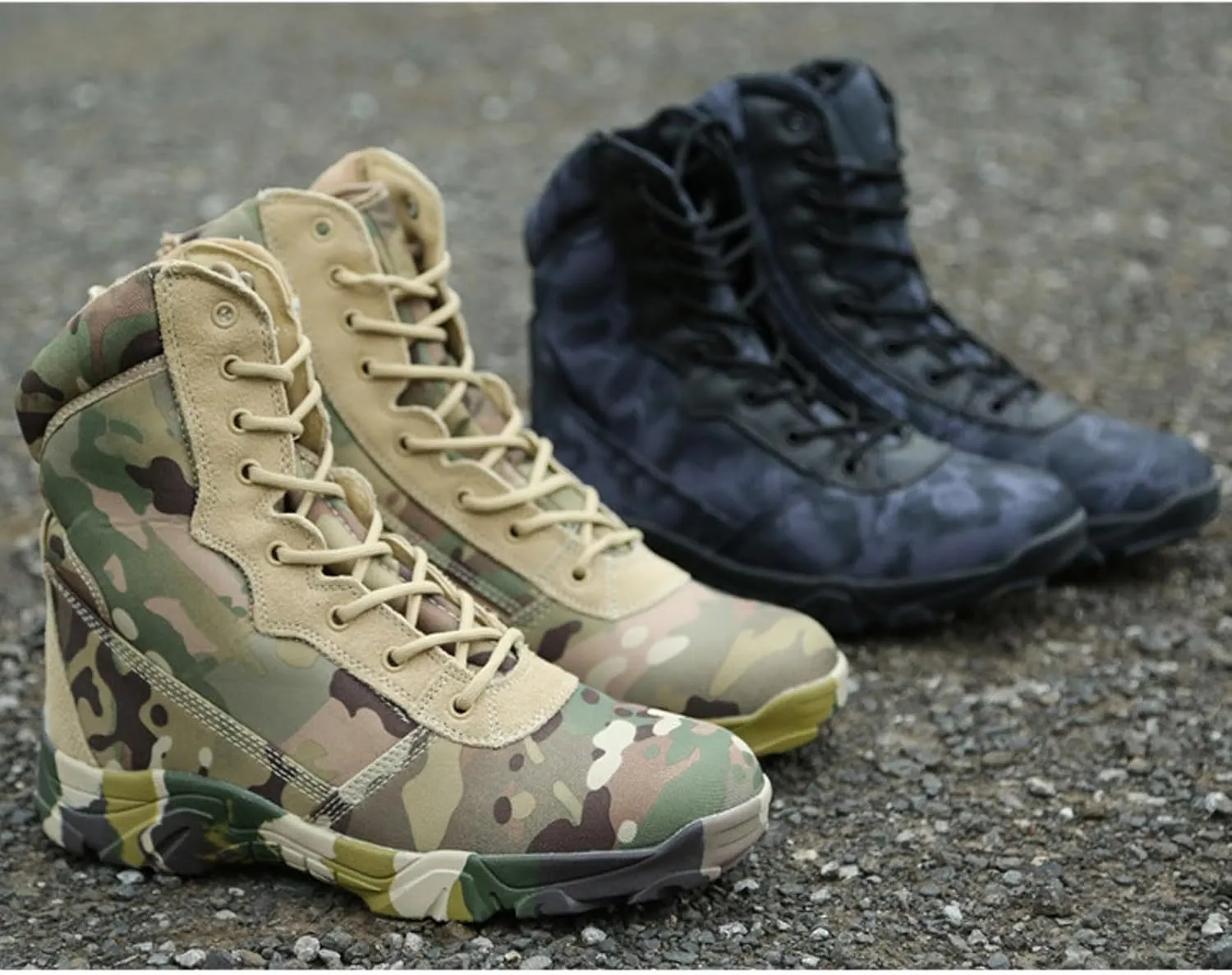Men's Tactical Boots Lightweight Hiking Boots Water-resistant Military Army Boots Ankle Duty Hunting Boots