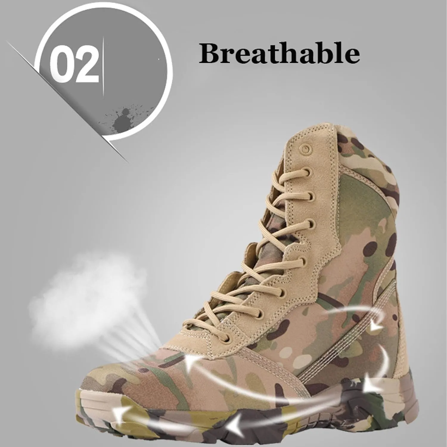 Men's Tactical Boots Lightweight Hiking Boots Water-resistant Military Army Boots Ankle Duty Hunting Boots