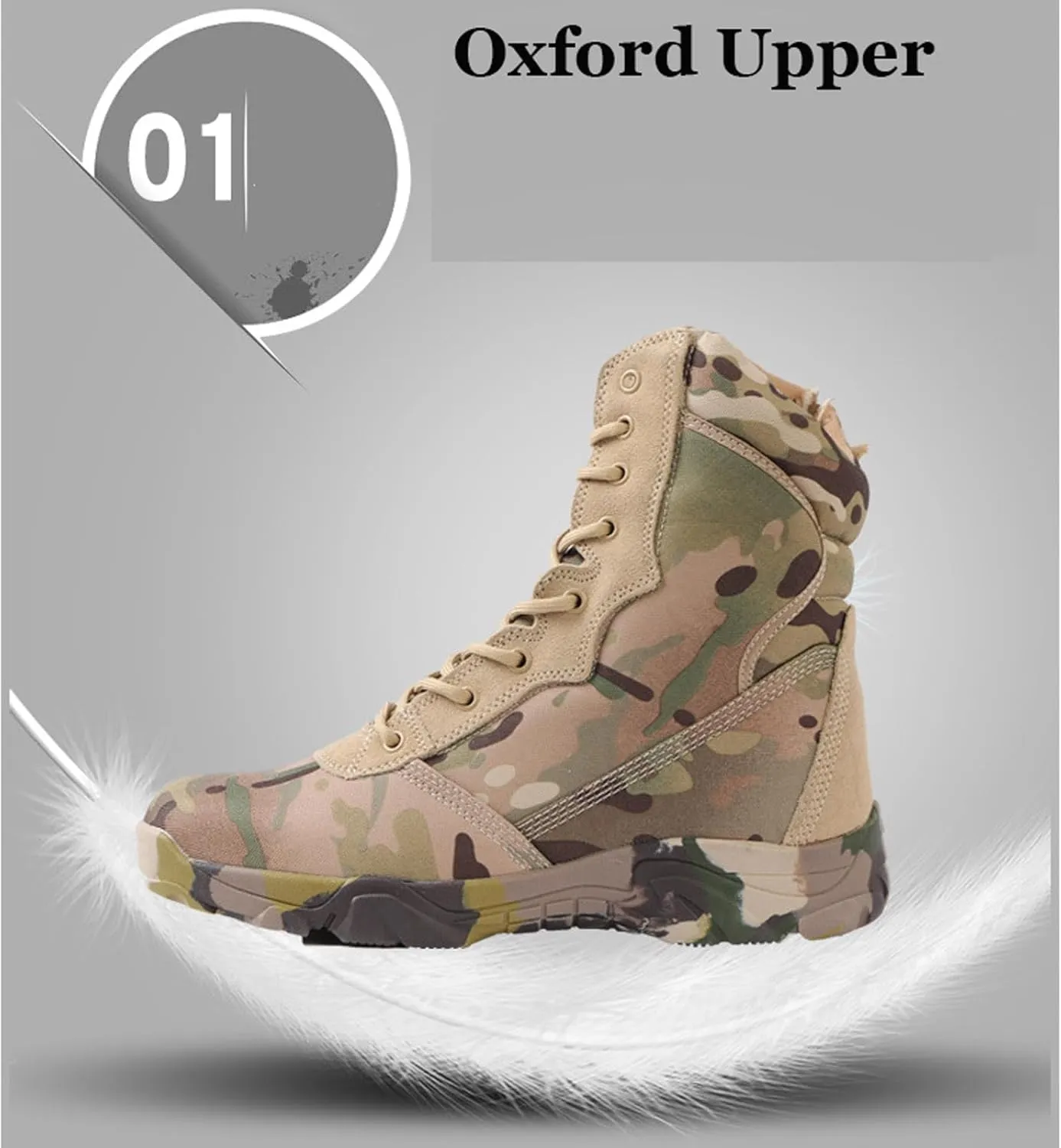 Men's Tactical Boots Lightweight Hiking Boots Water-resistant Military Army Boots Ankle Duty Hunting Boots