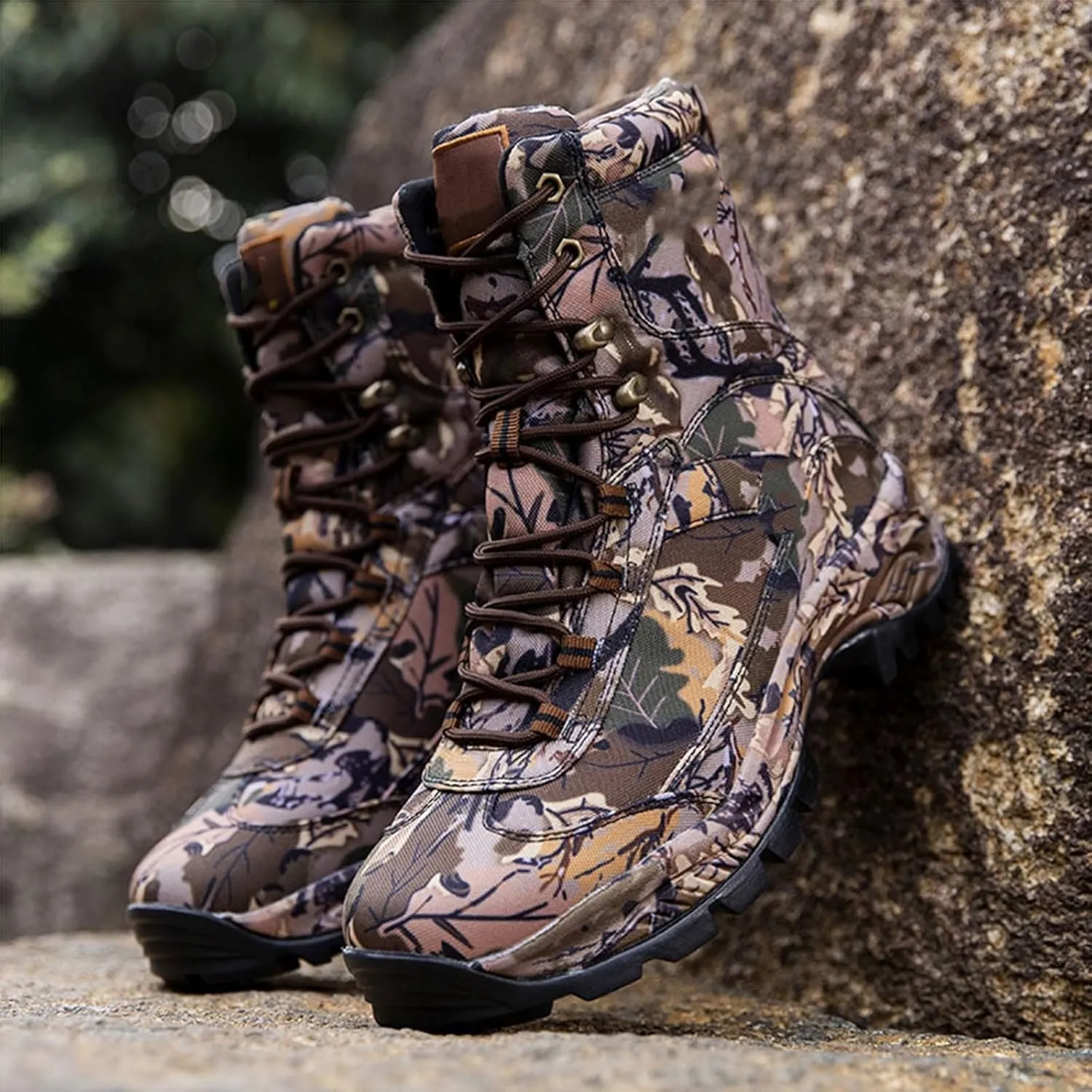 Men's Tactical Boots, Waterproof Trekking Boots, Breathable Outdoors Desert Boots, Anti Slip Lightweight Hiking Boots