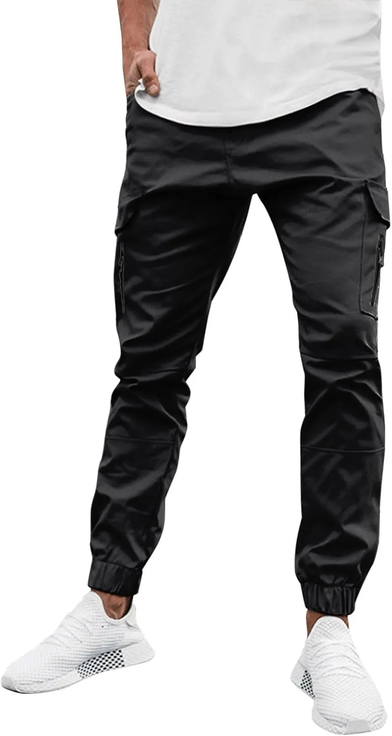 Mens Workout Cargo Sweatpants Fit Casual Trousers Mens Lightweight Running Gym Jogger Pants Men's Workout Sweatpants