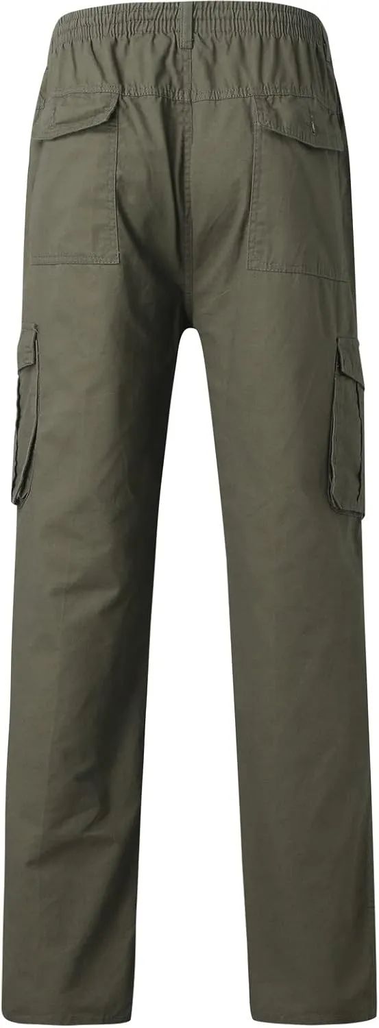 Mens Workout Cargo Sweatpants for Mens Mens Heavyweight Fleece Jogger Pants Drawstring Trousers Stretch Elastic Waist