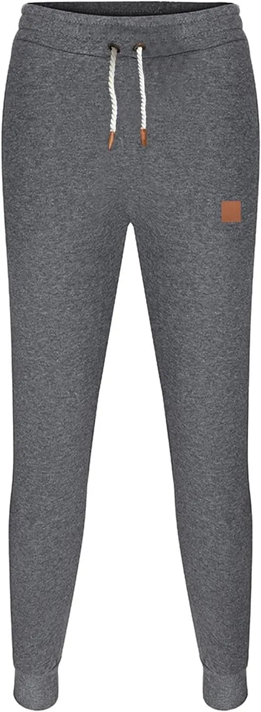 Mens Workout Cargo Sweatpants Pants Athletic Mens Cotton Linen Pants Drawstring Loose Beach Pants with Pockets Men's