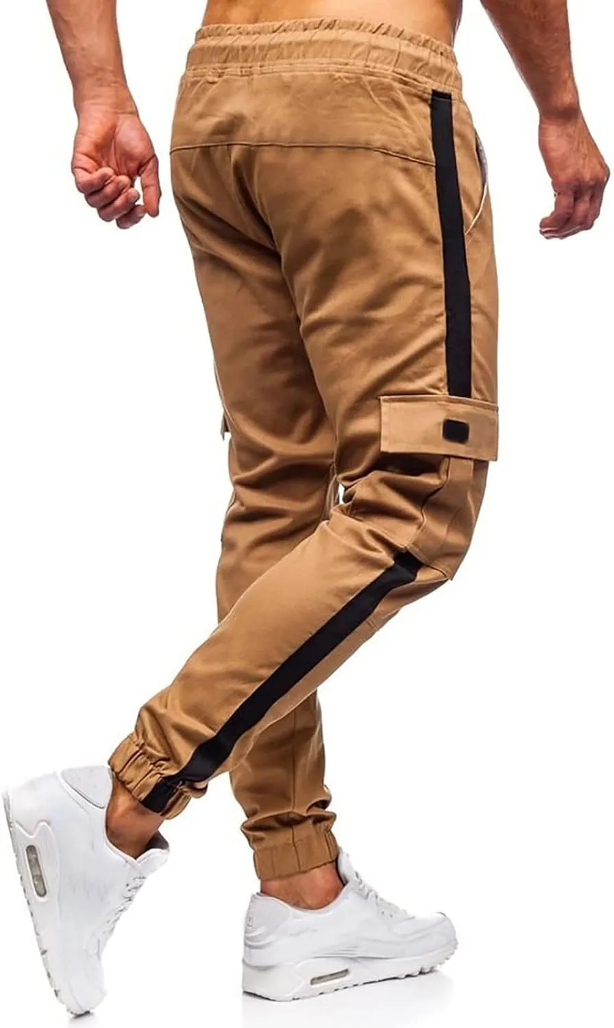 Mens Workout Cargo Sweatpants Pants Drawstring Sports Trousers for Men Mens Cargo Sweatpants Drawstring Elastic Waist