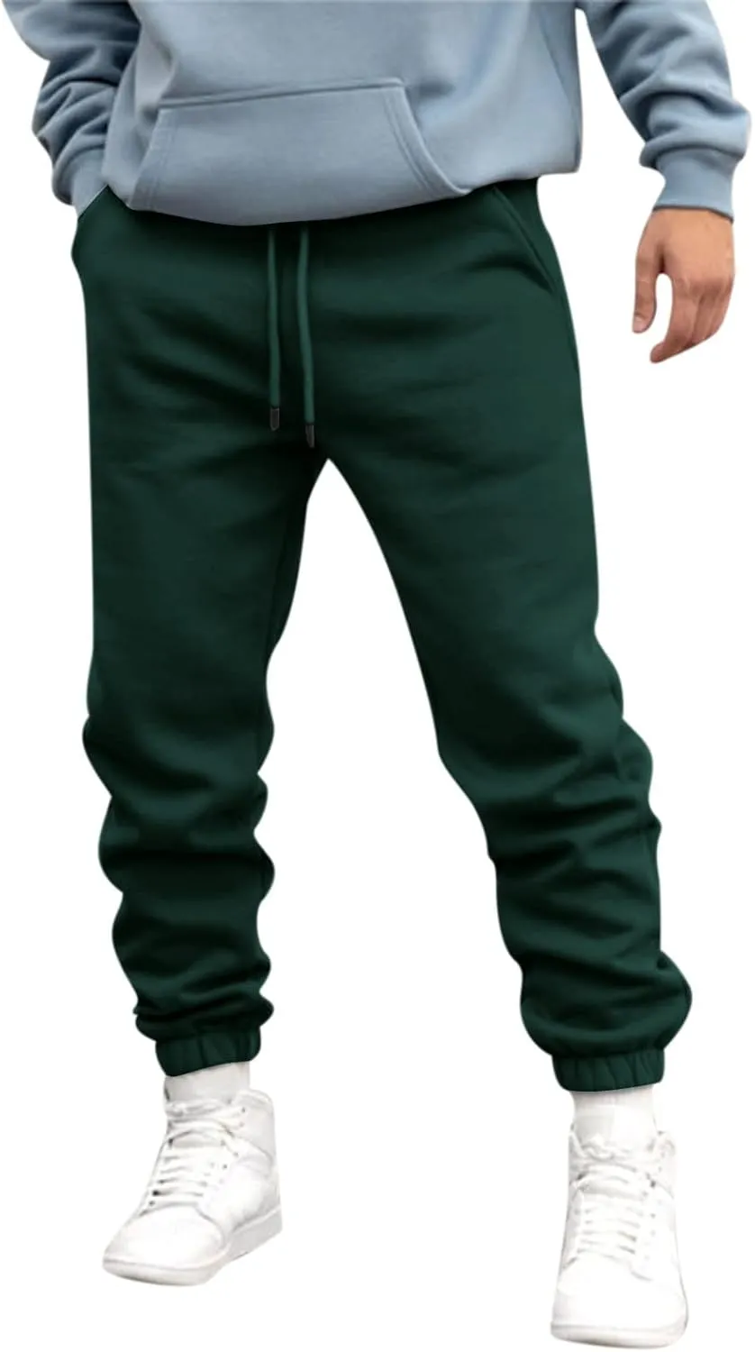 Mens Workout Cargo Sweatpants Work Jogger Pants with Pockets Mens Casual Pants Stretch Slim Fit Workout Bodybuilding