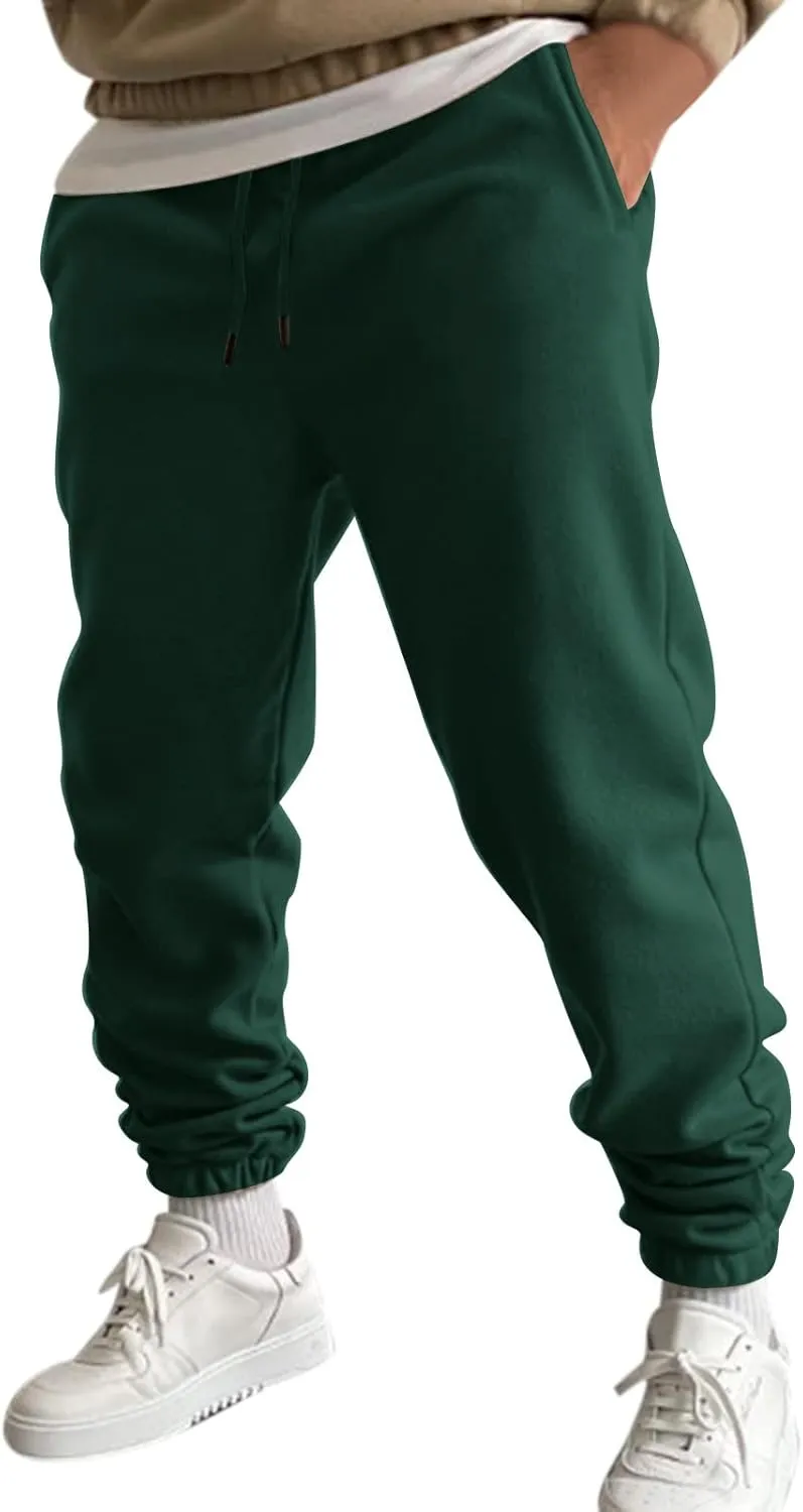 Mens Workout Cargo Sweatpants Work Jogger Pants with Pockets Mens Casual Pants Stretch Slim Fit Workout Bodybuilding