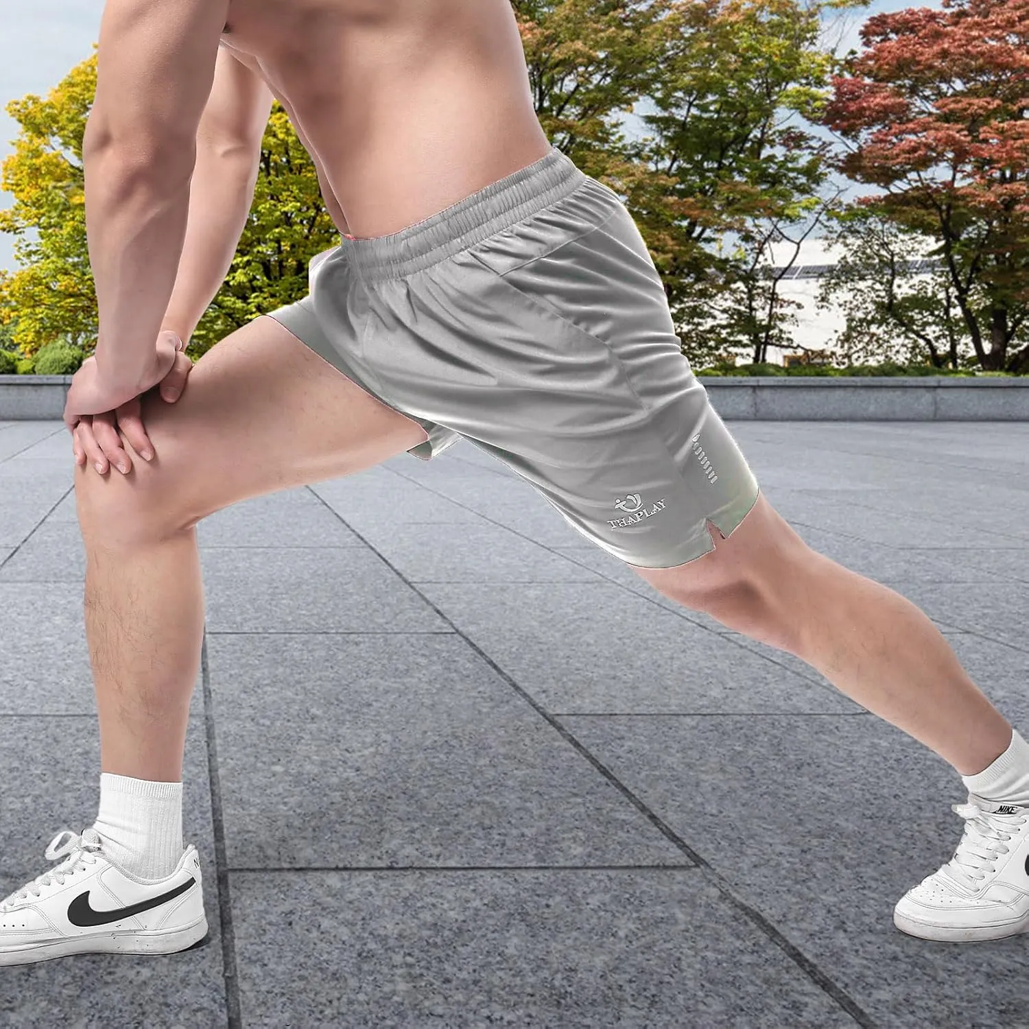 Men's Workout Running Shorts with Zipper Pocket Ultra Lightweight Quick Dry Athletic Gym Shorts for Men