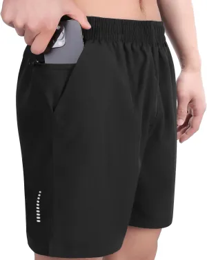 Men's Workout Running Shorts with Zipper Pocket Ultra Lightweight Quick Dry Athletic Gym Shorts for Men