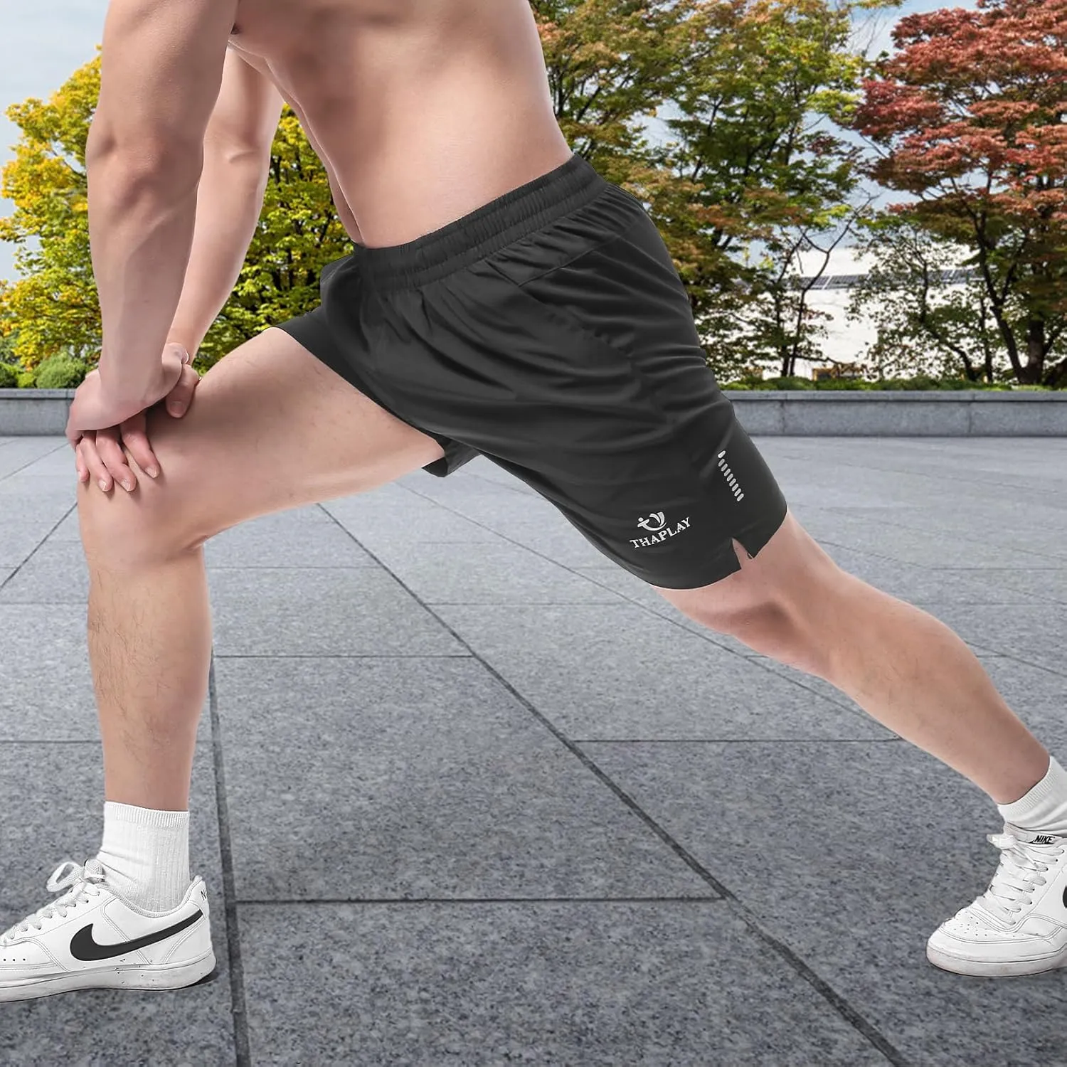 Men's Workout Running Shorts with Zipper Pocket Ultra Lightweight Quick Dry Athletic Gym Shorts for Men