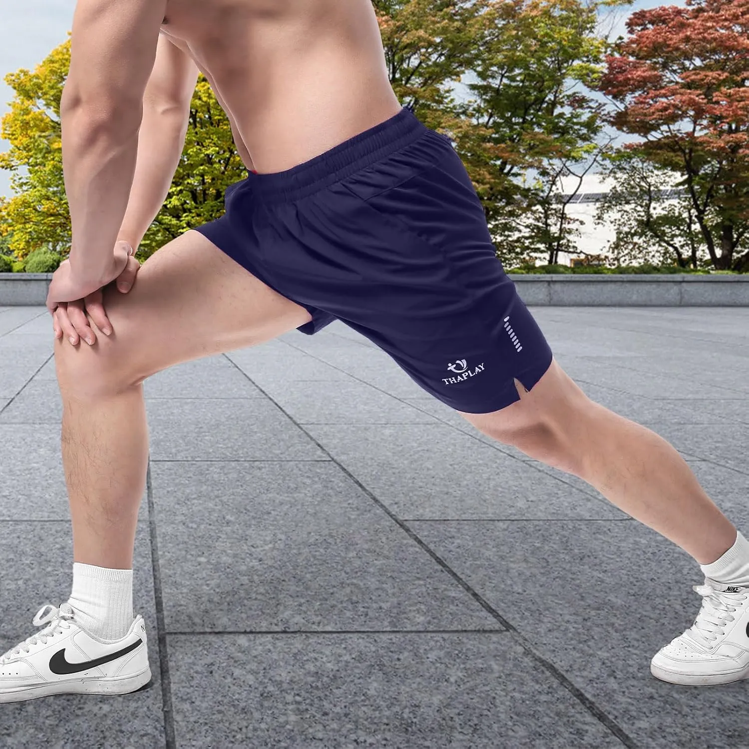 Men's Workout Running Shorts with Zipper Pocket Ultra Lightweight Quick Dry Athletic Gym Shorts for Men