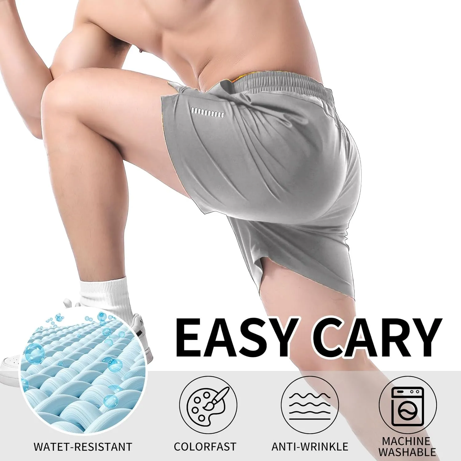 Men's Workout Running Shorts with Zipper Pocket Ultra Lightweight Quick Dry Athletic Gym Shorts for Men