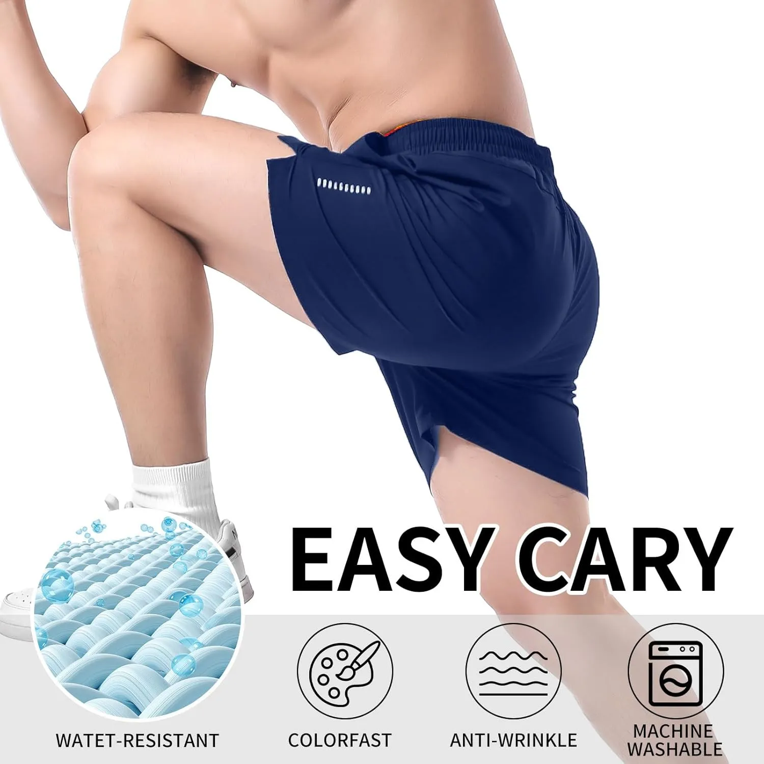 Men's Workout Running Shorts with Zipper Pocket Ultra Lightweight Quick Dry Athletic Gym Shorts for Men