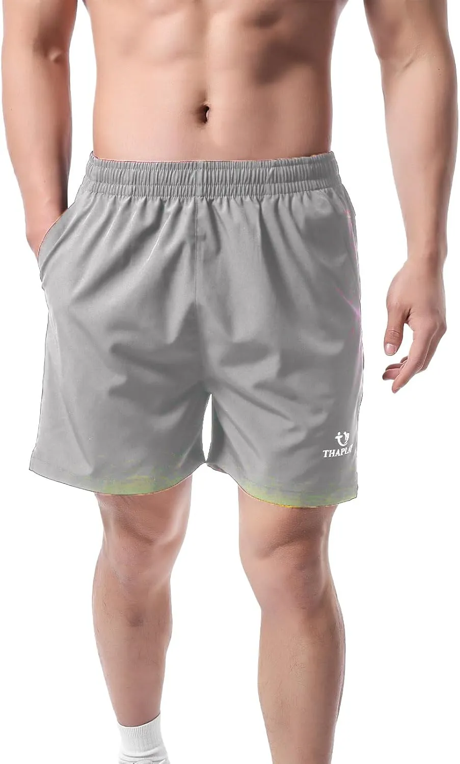 Men's Workout Running Shorts with Zipper Pocket Ultra Lightweight Quick Dry Athletic Gym Shorts for Men