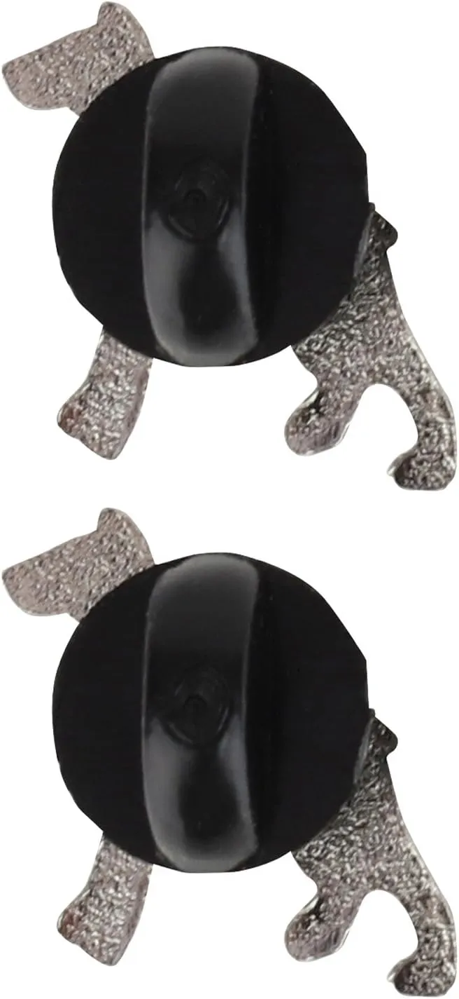 Metallic Doberman Dog Badge Lapel Pins 2 Pack Set