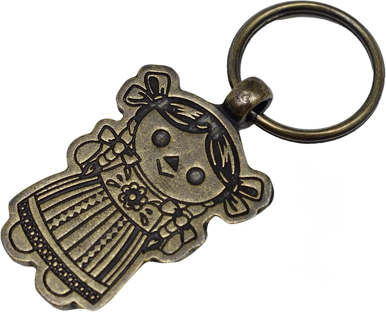Metallic Keychain with the Figure of an Otomi Child