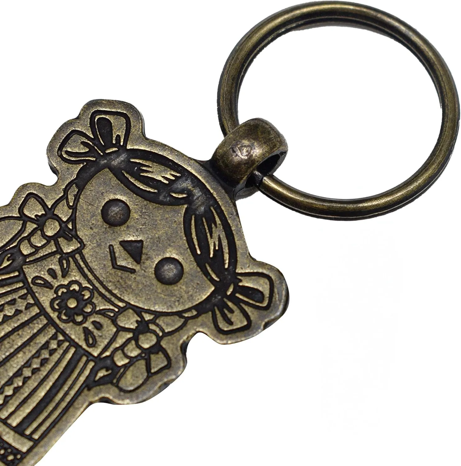 Metallic Keychain with the Figure of an Otomi Child