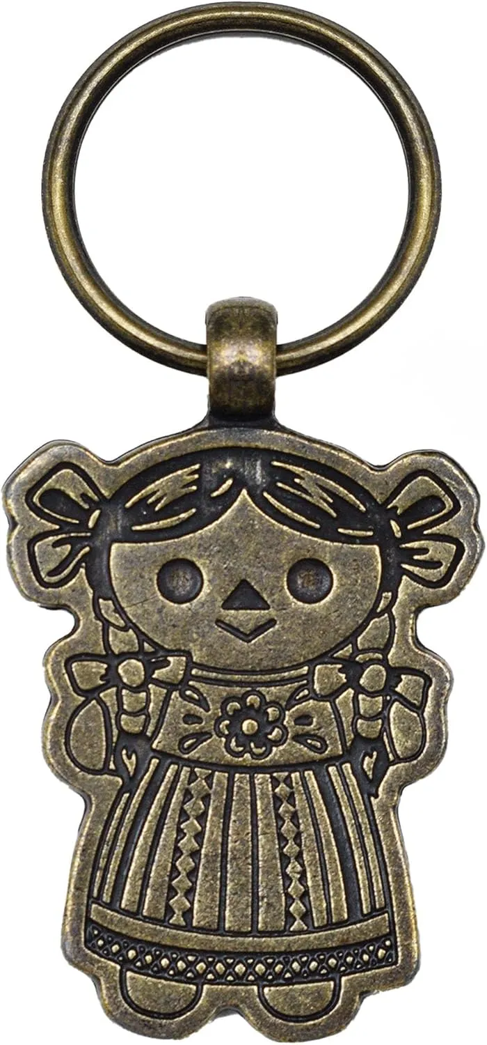 Metallic Keychain with the Figure of an Otomi Child