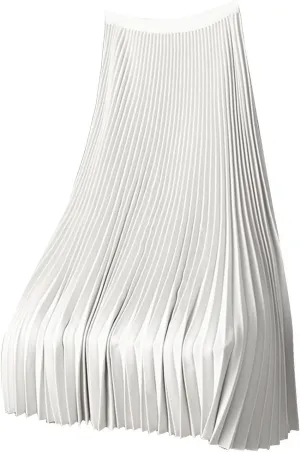 Midi Skirts for Women Solid Color Premium Satin Pleated Skirt Plus Size Versatile Skirt