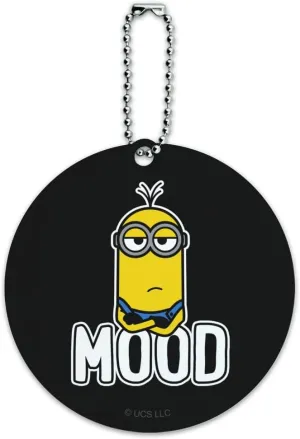 Minions Kevin MOOD Round Luggage ID Tag Card Suitcase Carry-On