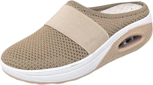 Mules for Women Summer Slip On Closed Toe Shoes Breathable Mesh Walking Mules Sneakers Open Back Slip On Shoes Wide Width Clogs Mesh Slippers Air Cushion Orthopedic Diabetic Walking Shoe