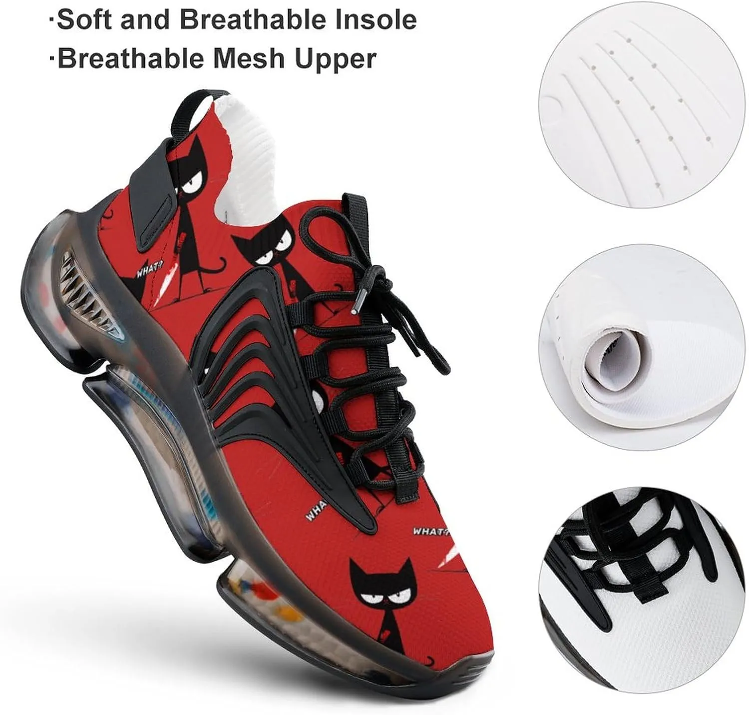 Murderous Cat Men's Tennis Shoes Fashion Athletic Sneakers for Sport Walking Running Workout