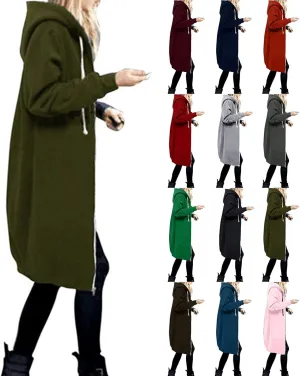 NBXNZWF Womens Zip Up Hoodies Fall Oversize Fleece Jacket Long Sleeve Hooded Lightweight Tunic Sweatshirt With Pockets