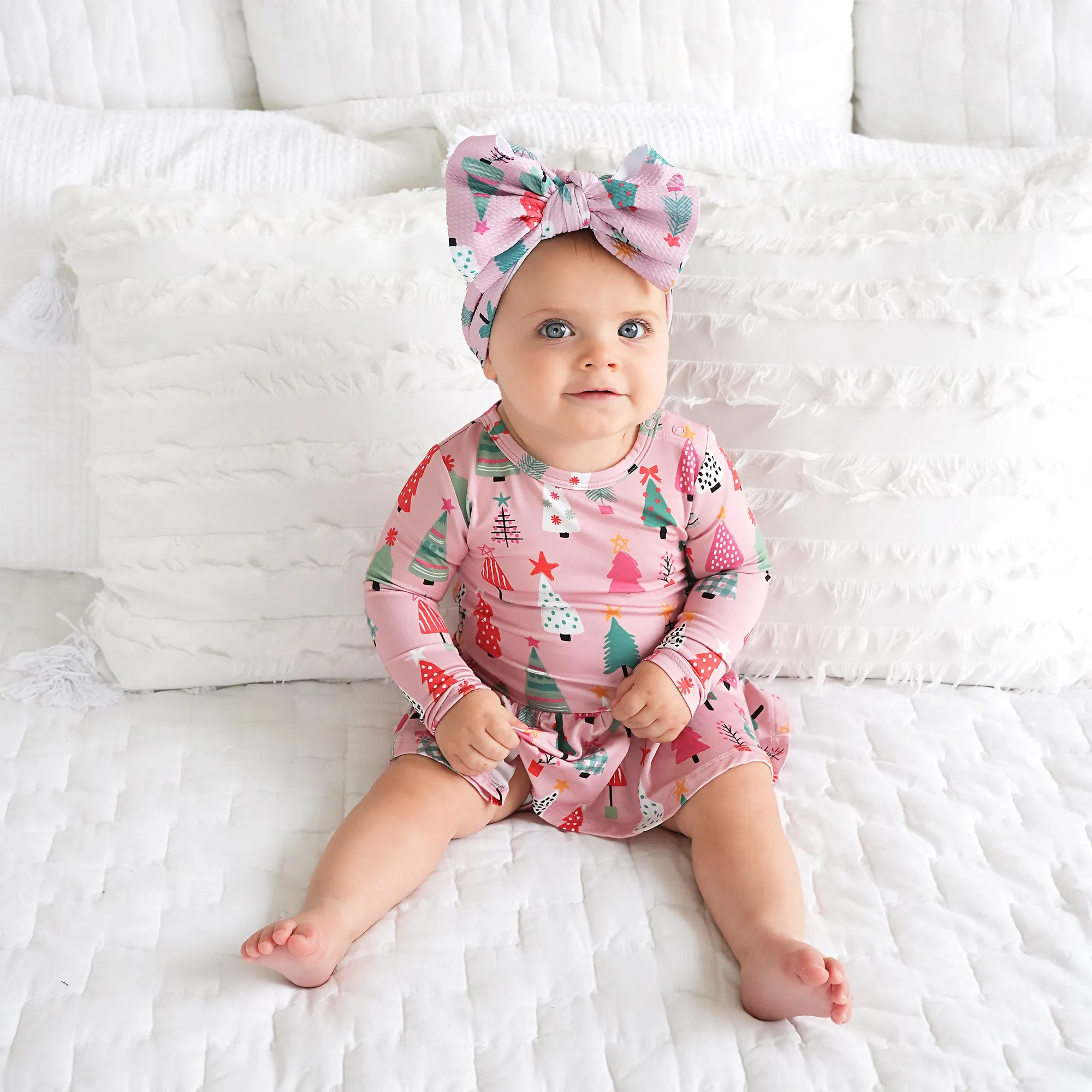 Noelle Pink Trees HEADWRAP
