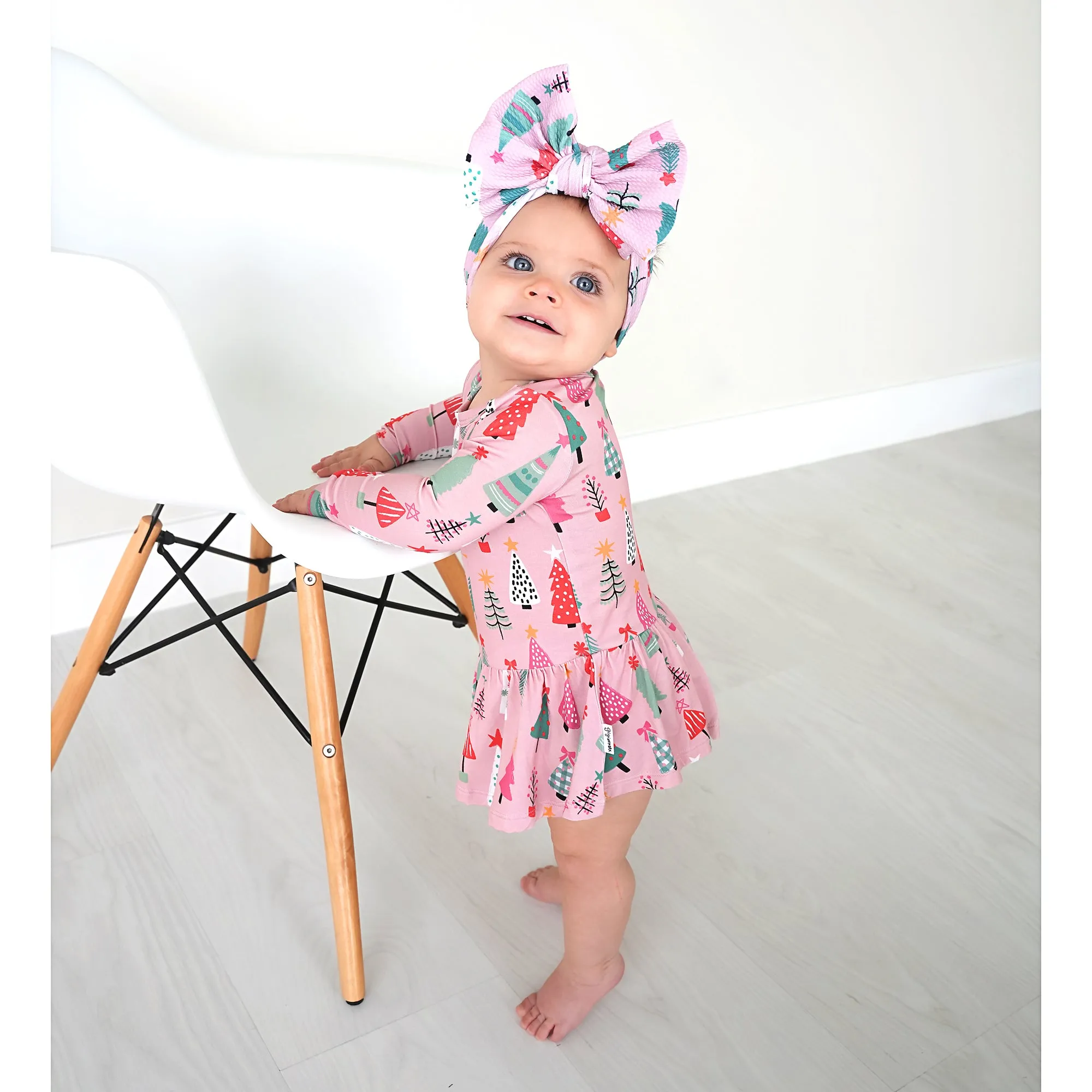 Noelle Pink Trees HEADWRAP