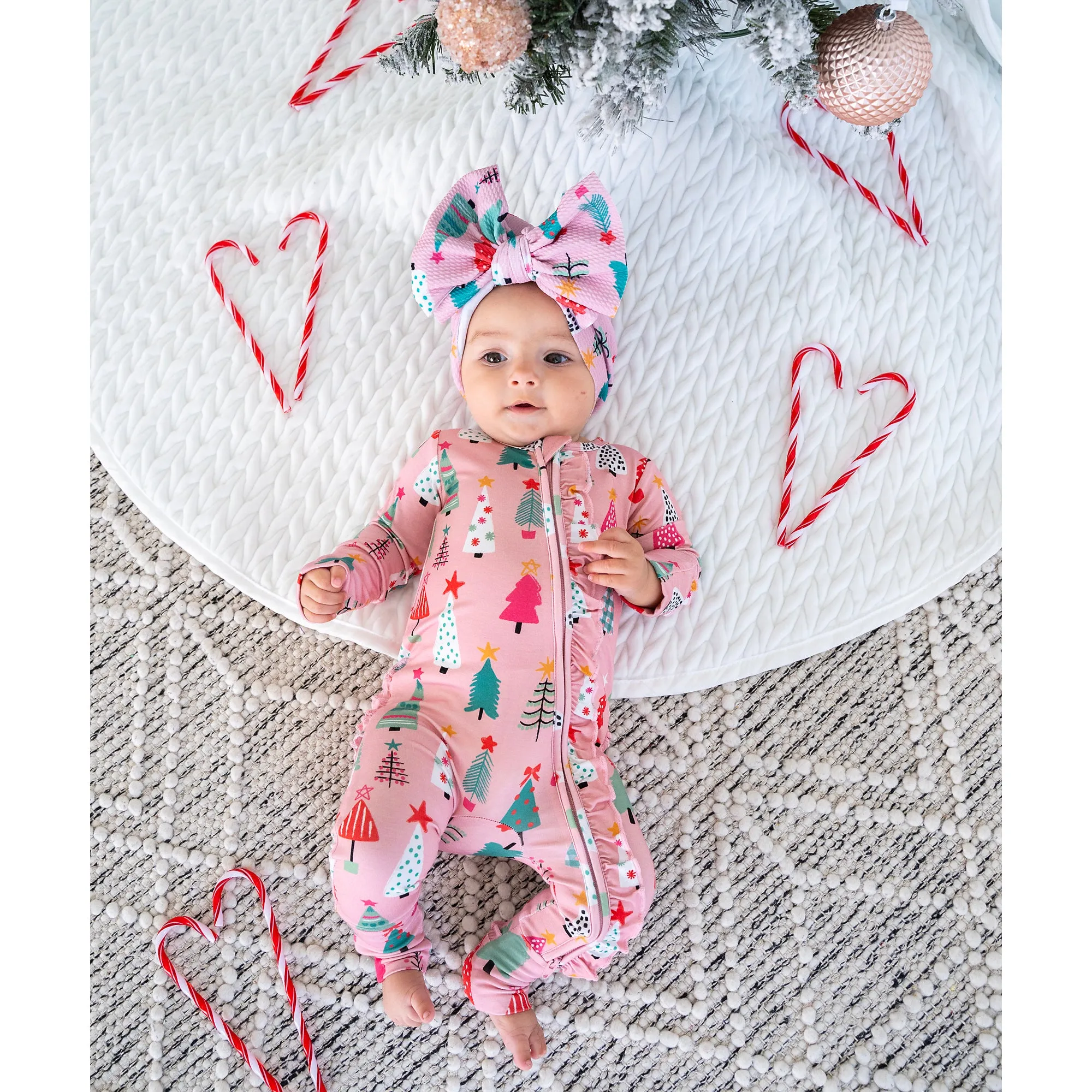 Noelle Pink Trees HEADWRAP