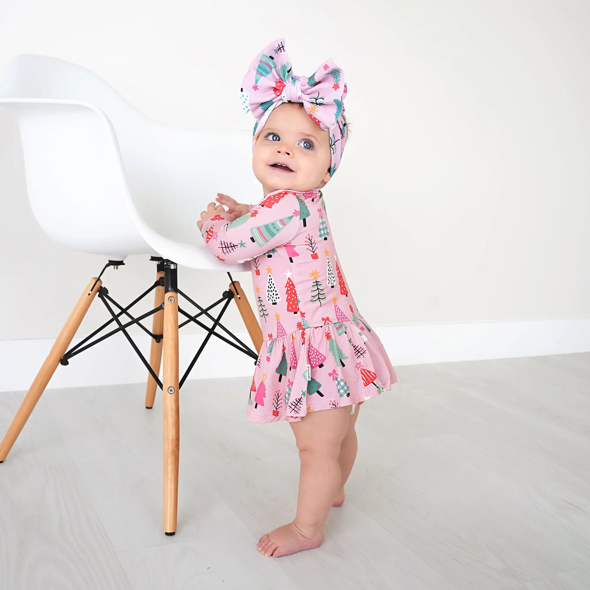 Noelle Pink Trees HEADWRAP