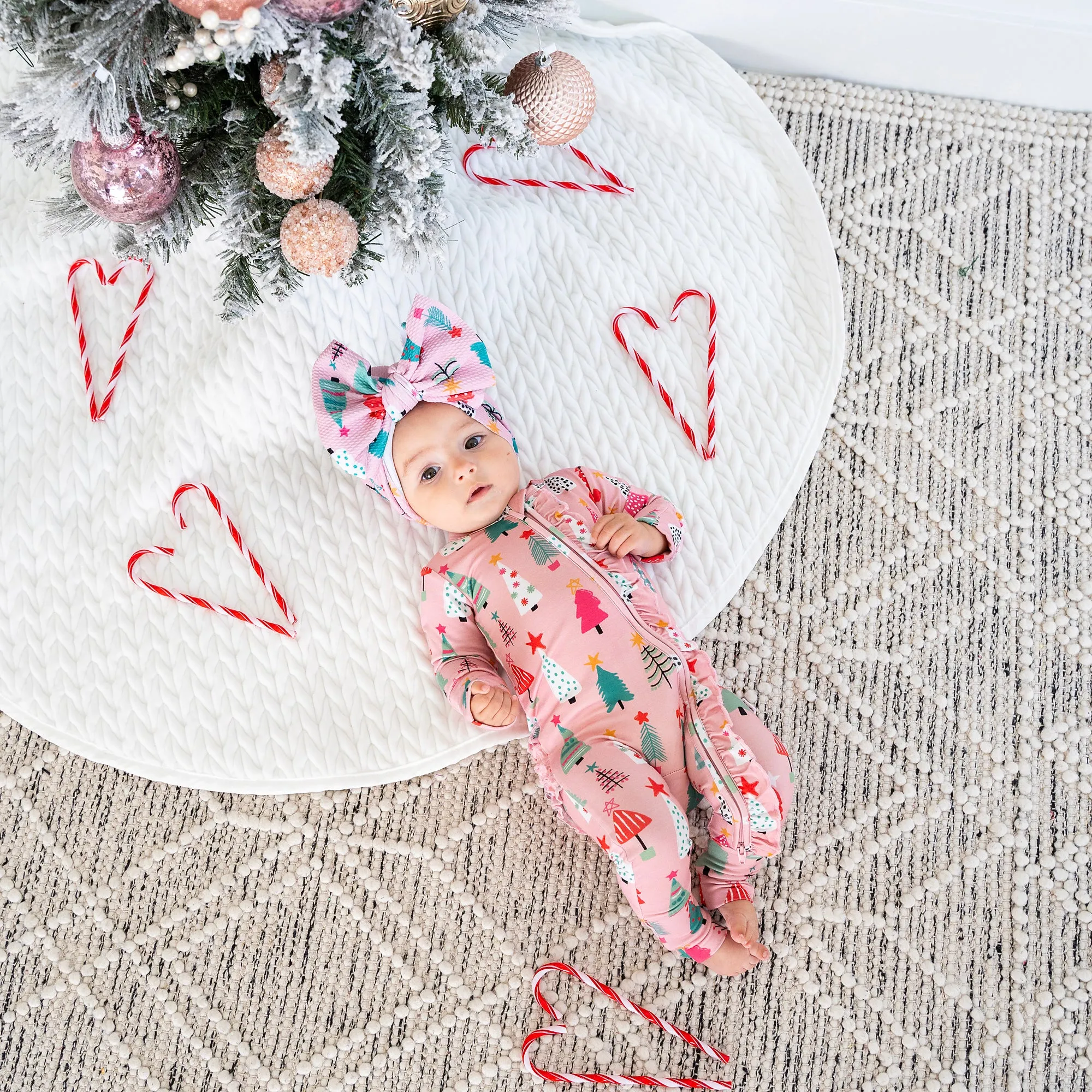 Noelle Pink Trees HEADWRAP