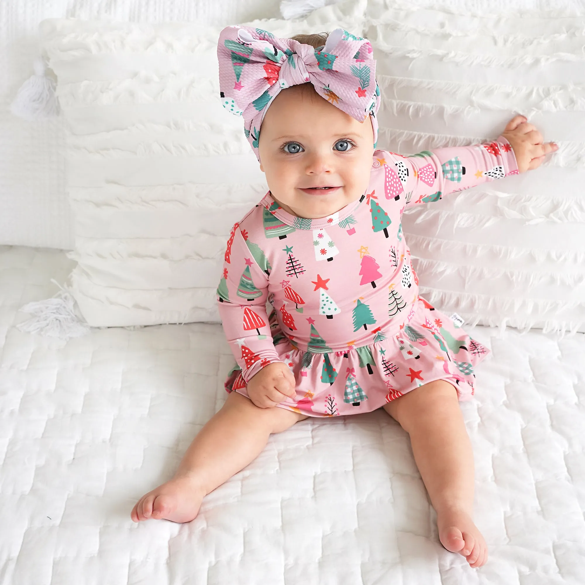 Noelle Pink Trees HEADWRAP
