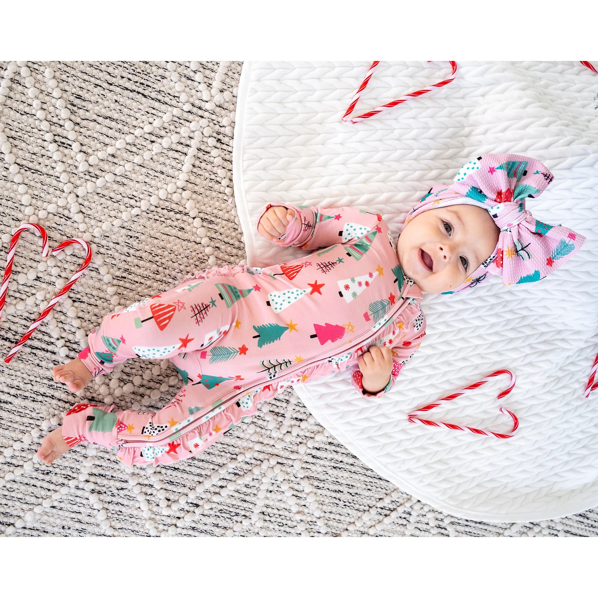 Noelle Pink Trees HEADWRAP
