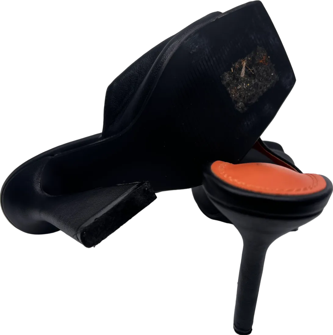 Oh Polly Black Love Triangle Mule Heel UK 3 EU 36 