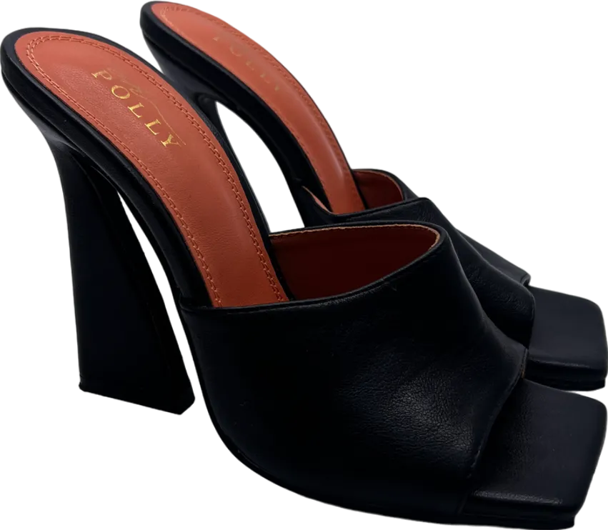 Oh Polly Black Love Triangle Mule Heel UK 3 EU 36 