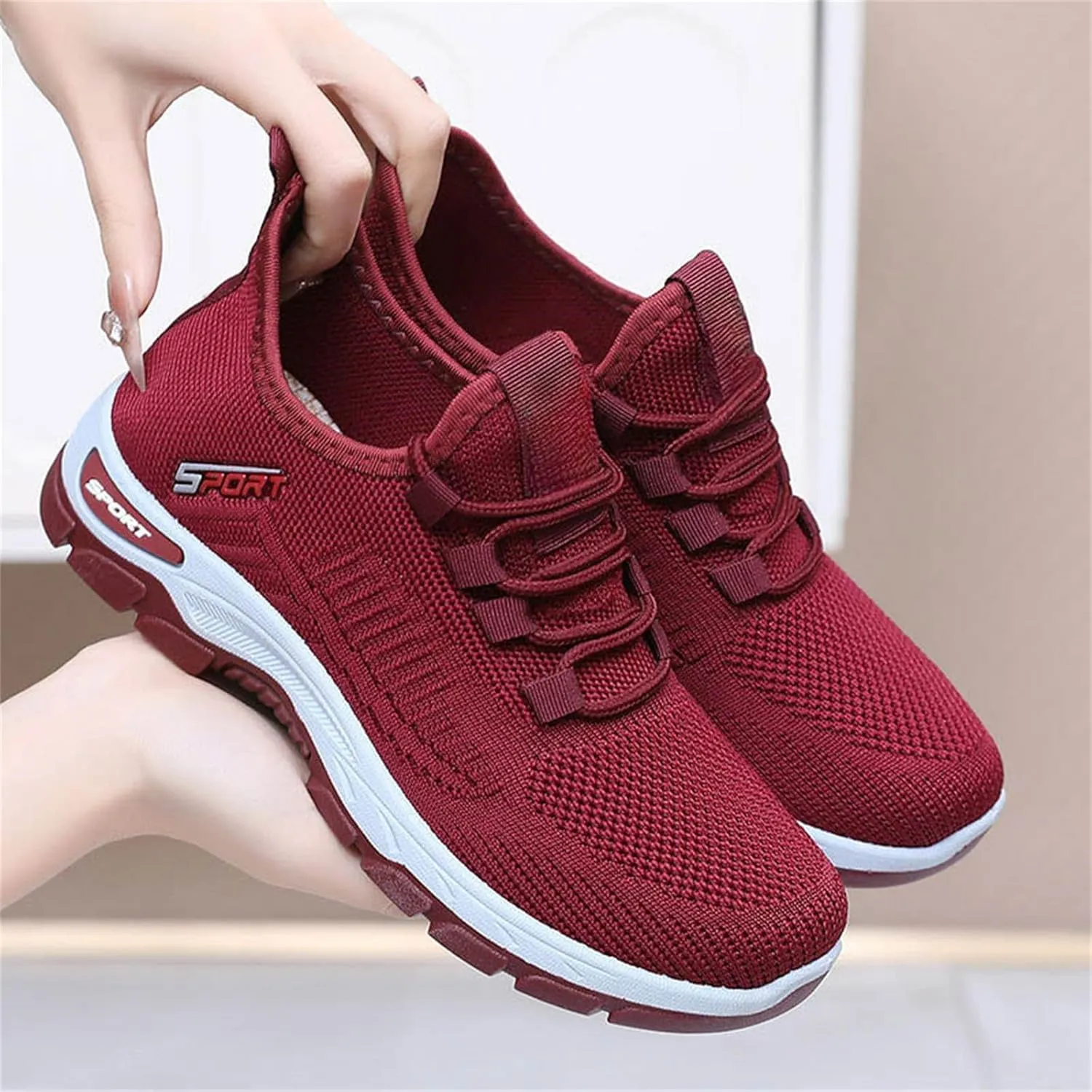 Ortho Running Shoes for Women Men Plantar Fasciitis Orthopedic Sneakers,Lightweight Breathable Mesh Knitted Hiking Shoes,Outdoor Arch Support Tennis Athletic Non Slip Sneakers with Wide Toe Box