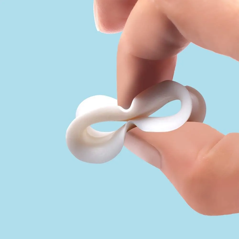Pair of White Metallic Silicone Tunnel Ear Plug //Choose Size//