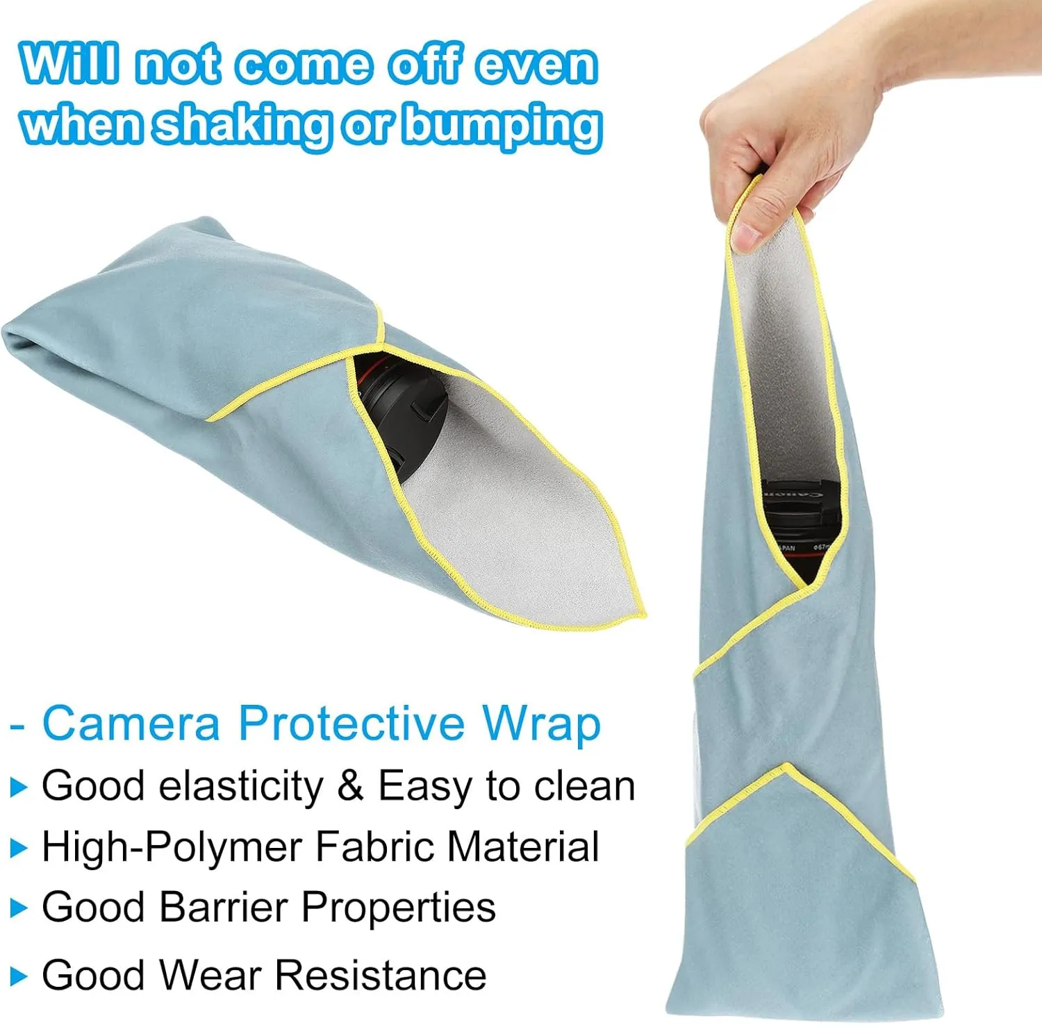PATIKIL Camera Protective Wrap, 21.7" x 21.7" Lens Protector Wrapper Magic Self-Adhesive Camera Wrap for Camera Lens DSLR Phone Laptop, Haze Blue