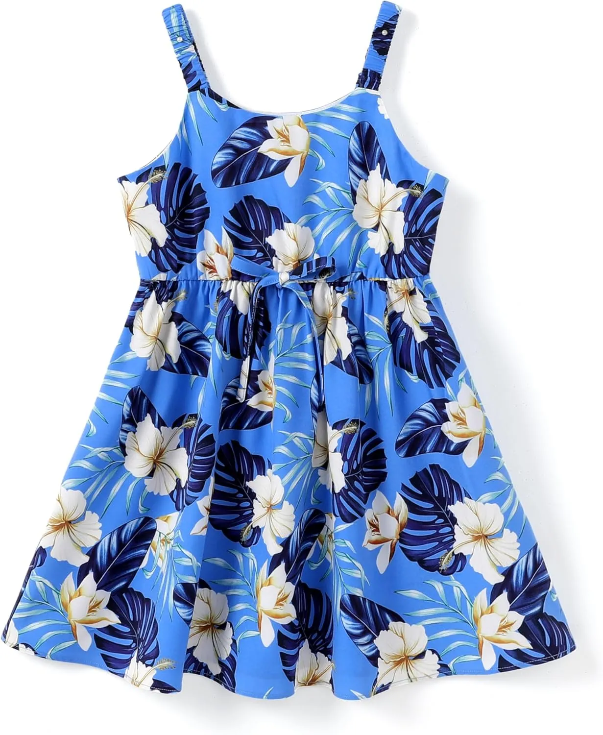 PATPAT Girls Summer Hawaiian Dress Toddler Sling Floral Casual Sleeveless Kids Sundress
