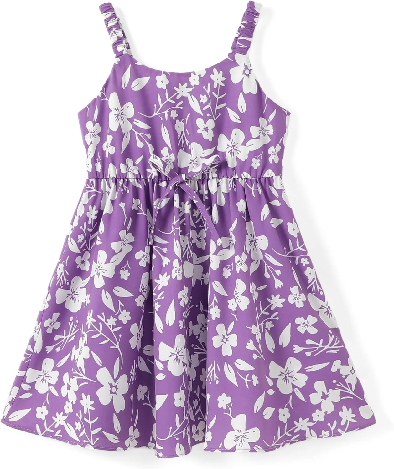 PATPAT Girls Summer Hawaiian Dress Toddler Sling Floral Casual Sleeveless Kids Sundress