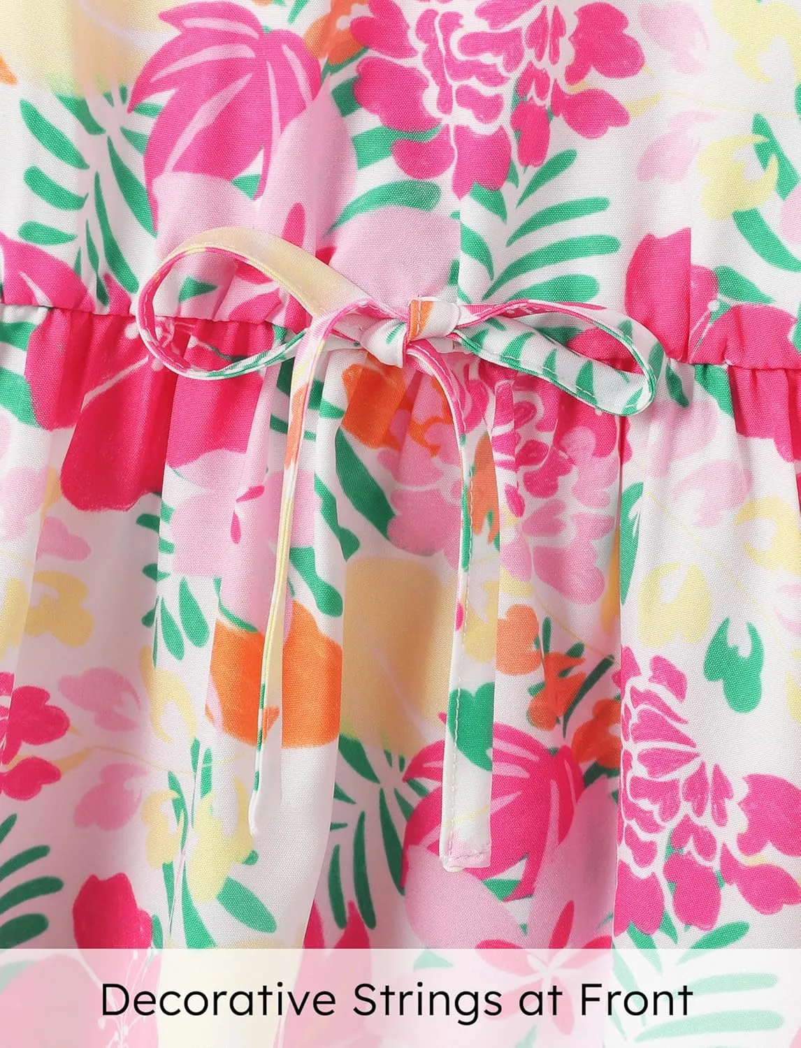 PATPAT Girls Summer Hawaiian Dress Toddler Sling Floral Casual Sleeveless Kids Sundress