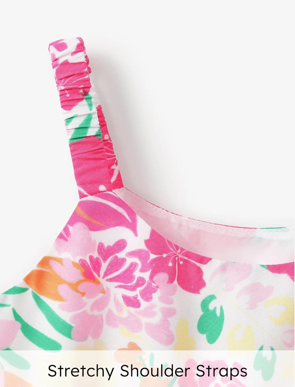 PATPAT Girls Summer Hawaiian Dress Toddler Sling Floral Casual Sleeveless Kids Sundress