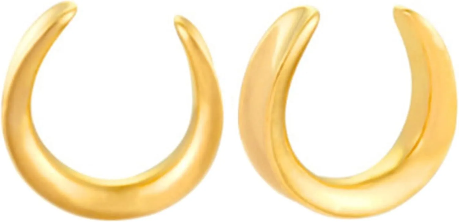 Piercing Jewelry Surgical Steel, Body Piercing Jewelry for Ears U Shape Ear Stretcher Saddle Plugs Gauge