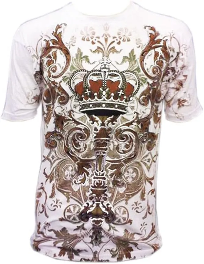 Pinnacle Metallic Silver Embossed Crown MMA Muscle T-Shirt
