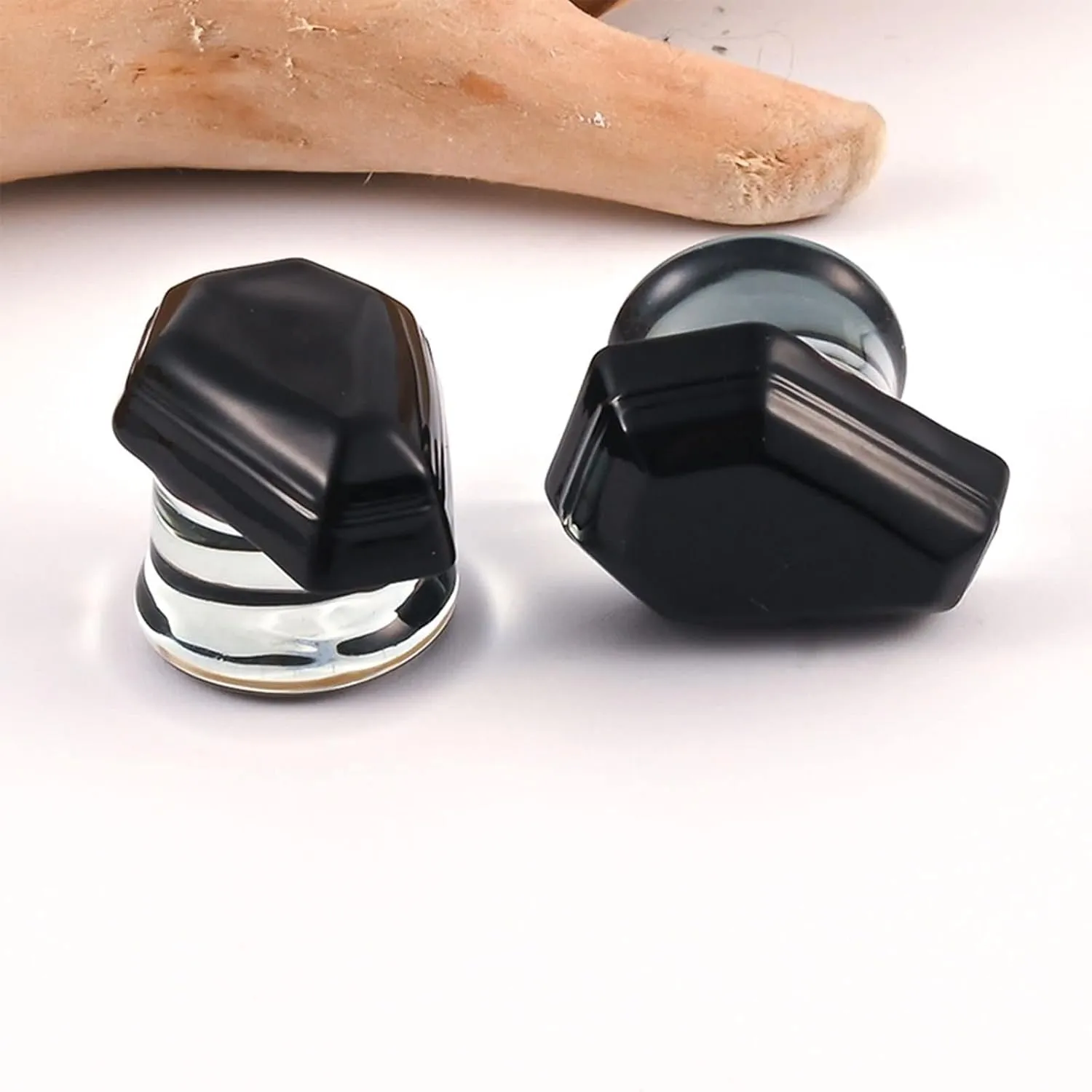 Plugs and Tunnels for Ears, Glass Body Piercing Jewelry Geometric Shape Ear Stretcher Piercings Jewelry