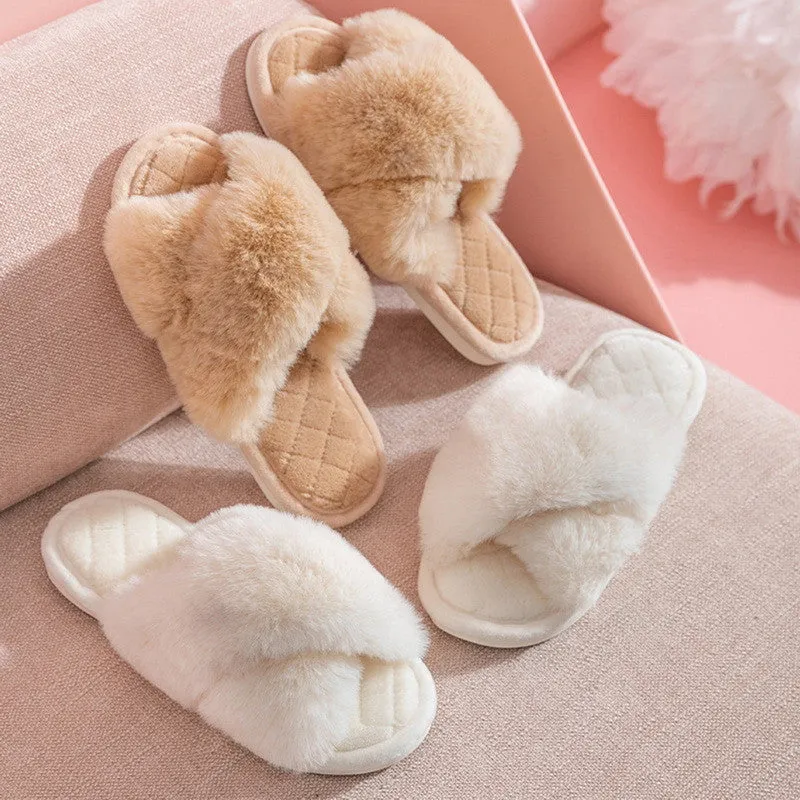 Plush couple footwear