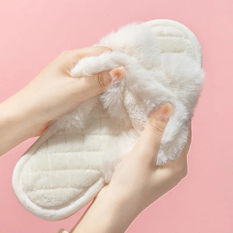 Plush couple footwear