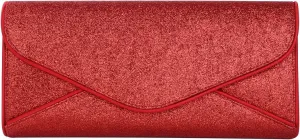 Premium Large Metallic Glitter Envelope Flap Clutch Evening Bag Handbag