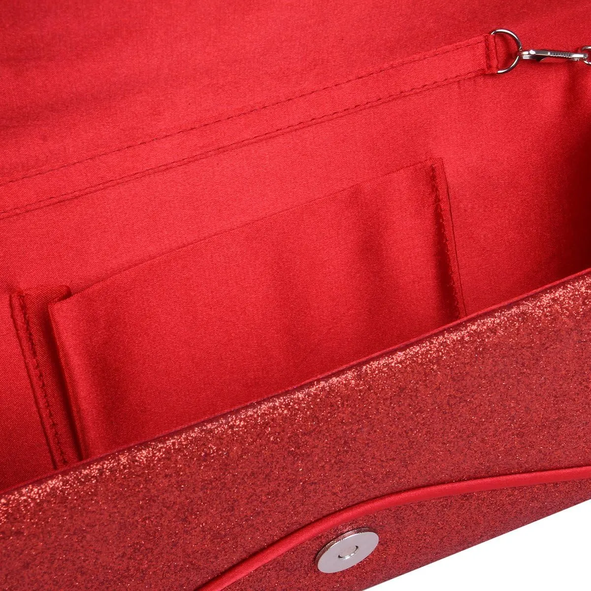 Premium Large Metallic Glitter Envelope Flap Clutch Evening Bag Handbag